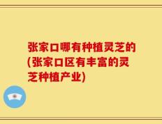 张家口哪有种植灵芝的(张家口区有丰富的灵芝种植产业)