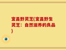 宜昌野灵芝(宜昌野生灵芝：自然滋养的良品)