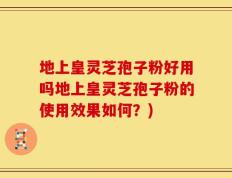 地上皇灵芝孢子粉好用吗地上皇灵芝孢子粉的使用效果如何？)