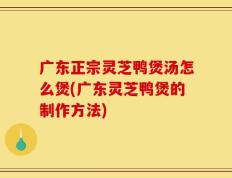 广东正宗灵芝鸭煲汤怎么煲(广东灵芝鸭煲的制作方法)