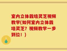 室内立体栽培灵芝视频教学(如何室内立体栽培灵芝？视频教学一步到位！)