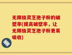 无限极灵芝孢子粉的破壁率(提高破壁率，让无限极灵芝孢子粉更易吸收)