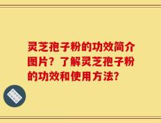 灵芝孢子粉的功效简介图片？了解灵芝孢子粉的功效和使用方法？