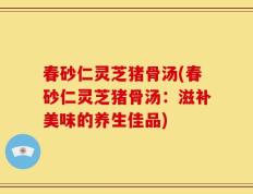 春砂仁灵芝猪骨汤(春砂仁灵芝猪骨汤：滋补美味的养生佳品)