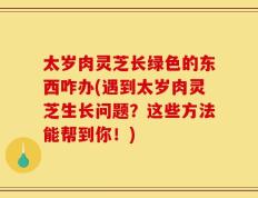 太岁肉灵芝长绿色的东西咋办(遇到太岁肉灵芝生长问题？这些方法能帮到你！)