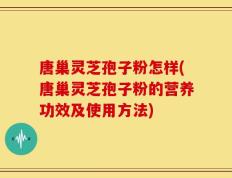 唐巢灵芝孢子粉怎样(唐巢灵芝孢子粉的营养功效及使用方法)