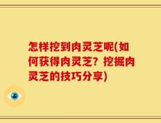 怎样挖到肉灵芝呢(如何获得肉灵芝？挖掘肉灵芝的技巧分享)