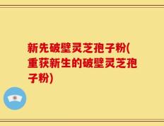 新先破壁灵芝孢子粉(重获新生的破壁灵芝孢子粉)