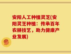 安阳人工种植灵芝(安阳灵芝种植：传承百年农耕技艺，助力健康产业发展)