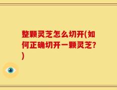 整颗灵芝怎么切开(如何正确切开一颗灵芝？)