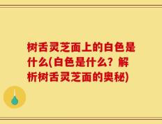树舌灵芝面上的白色是什么(白色是什么？解析树舌灵芝面的奥秘)