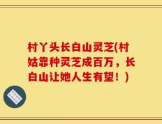 村丫头长白山灵芝(村姑靠种灵芝成百万，长白山让她人生有望！)