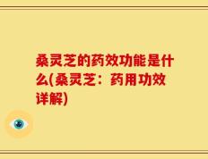 桑灵芝的药效功能是什么(桑灵芝：药用功效详解)
