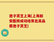 孢子灵芝上海(上海新安医院成功培育出高品质孢子灵芝)