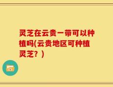 灵芝在云贵一带可以种植吗(云贵地区可种植灵芝？)