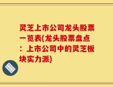 灵芝上市公司龙头股票一览表(龙头股票盘点：上市公司中的灵芝板块实力派)