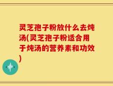 灵芝孢子粉放什么去炖汤(灵芝孢子粉适合用于炖汤的营养素和功效)