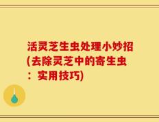 活灵芝生虫处理小妙招(去除灵芝中的寄生虫：实用技巧)
