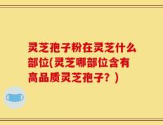灵芝孢子粉在灵芝什么部位(灵芝哪部位含有高品质灵芝孢子？)