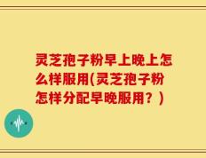 灵芝孢子粉早上晚上怎么样服用(灵芝孢子粉怎样分配早晚服用？)