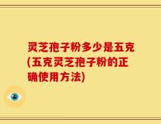 灵芝孢子粉多少是五克(五克灵芝孢子粉的正确使用方法)