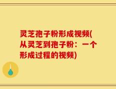 灵芝孢子粉形成视频(从灵芝到孢子粉：一个形成过程的视频)