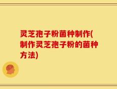灵芝孢子粉菌种制作(制作灵芝孢子粉的菌种方法)