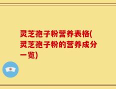 灵芝孢子粉营养表格(灵芝孢子粉的营养成分一览)