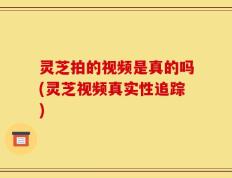 灵芝拍的视频是真的吗(灵芝视频真实性追踪)