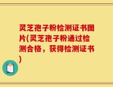 灵芝孢子粉检测证书图片(灵芝孢子粉通过检测合格，获得检测证书)