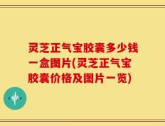 灵芝正气宝胶囊多少钱一盒图片(灵芝正气宝胶囊价格及图片一览)
