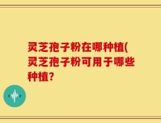 灵芝孢子粉在哪种植(灵芝孢子粉可用于哪些种植？