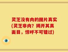 灵芝没有肉的图片真实(灵芝非肉？揭开其真面目，惊呼不可错过)