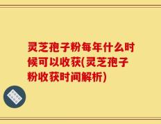 灵芝孢子粉每年什么时候可以收获(灵芝孢子粉收获时间解析)