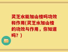 灵芝水能加山楂吗功效和作用(灵芝水加山楂的功效与作用，你知道吗？)
