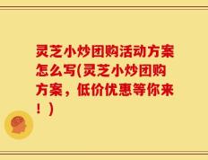 灵芝小炒团购活动方案怎么写(灵芝小炒团购方案，低价优惠等你来！)