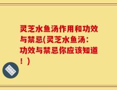 灵芝水鱼汤作用和功效与禁忌(灵芝水鱼汤：功效与禁忌你应该知道！)