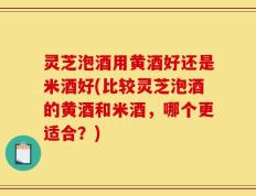 灵芝泡酒用黄酒好还是米酒好(比较灵芝泡酒的黄酒和米酒，哪个更适合？)