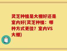 灵芝种植是大棚好还是室内好(灵芝种植：哪种方式更佳？室内VS大棚)