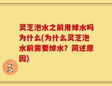 灵芝泡水之前用焯水吗为什么(为什么灵芝泡水前需要焯水？简述原因)