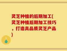 灵芝种植的后期加工(灵芝种植后期加工技巧，打造高品质灵芝产品)