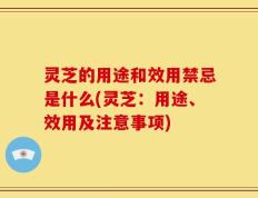 灵芝的用途和效用禁忌是什么(灵芝：用途、效用及注意事项)