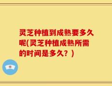 灵芝种植到成熟要多久呢(灵芝种植成熟所需的时间是多久？)