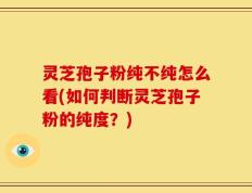 灵芝孢子粉纯不纯怎么看(如何判断灵芝孢子粉的纯度？)