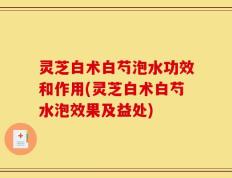 灵芝白术白芍泡水功效和作用(灵芝白术白芍水泡效果及益处)