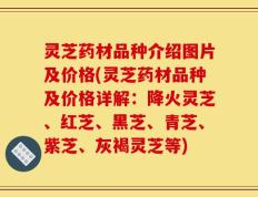 灵芝药材品种介绍图片及价格(灵芝药材品种及价格详解：降火灵芝、红芝、黑芝、青芝、紫芝、灰褐灵芝等)