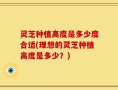 灵芝种植高度是多少度合适(理想的灵芝种植高度是多少？)