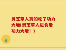 灵芝草人真的吃了功力大增(灵芝草人进食后功力大增！)