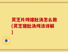 灵芝片炖猪肚汤怎么做(灵芝猪肚汤炖法详解)