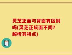 灵芝正面与背面有区别吗(灵芝正反面不同？解析其特点)